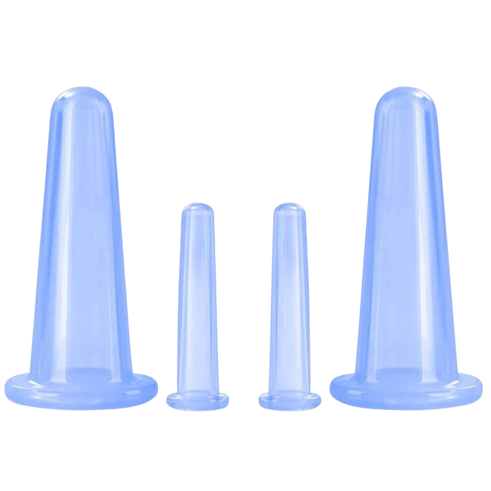 4 copas de silicona para masaje facial con ventosas