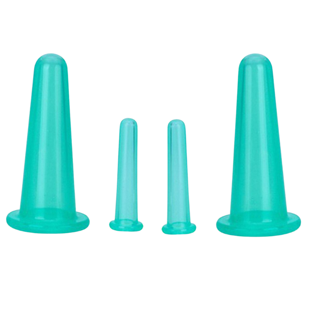 4 copas de silicona para masaje facial con ventosas