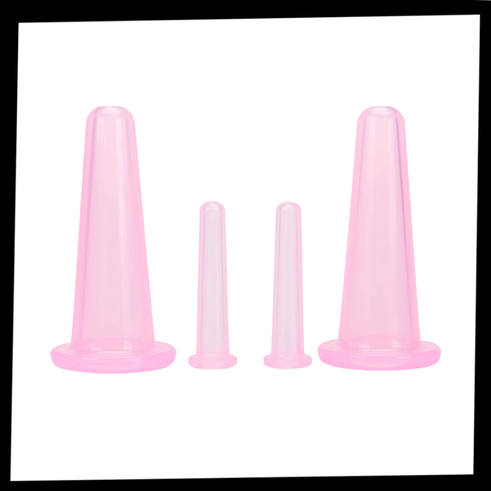 4 copas de silicona para masaje facial con ventosas