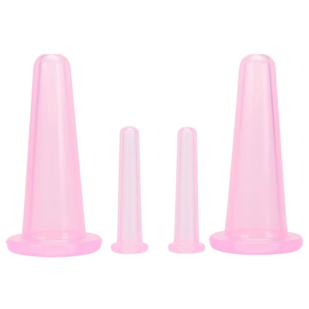 4 copas de silicona para masaje facial con ventosas