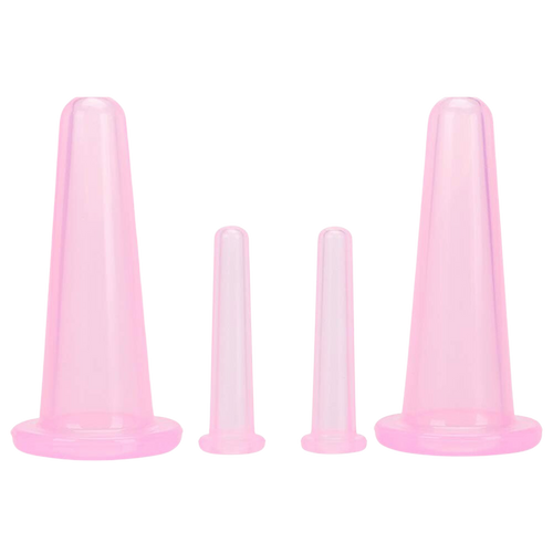 4 copas de silicona para masaje facial con ventosas
