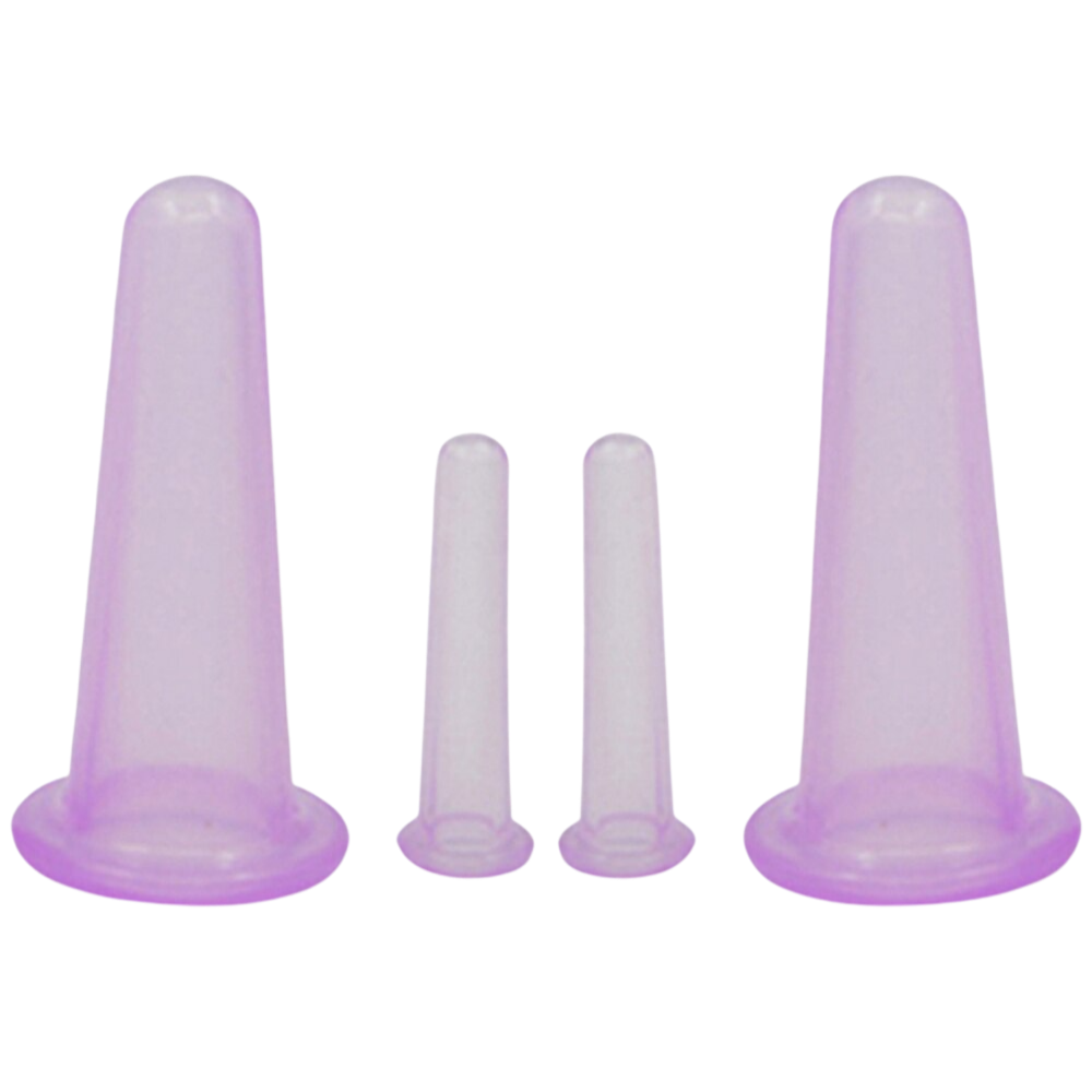 4 copas de silicona para masaje facial con ventosas