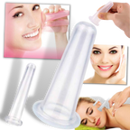 4 copas de silicona para masaje facial con ventosas