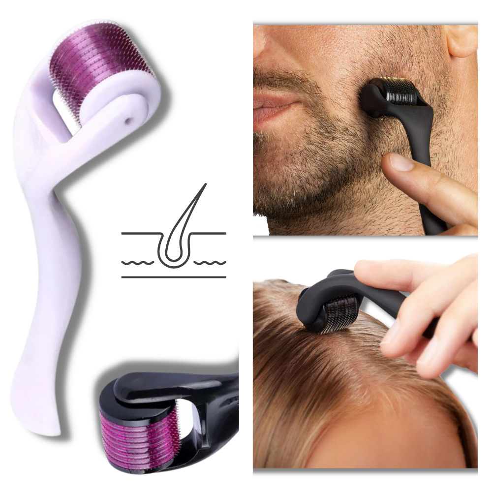 Rodillo Derma para el crecimiento del cabello y la barba