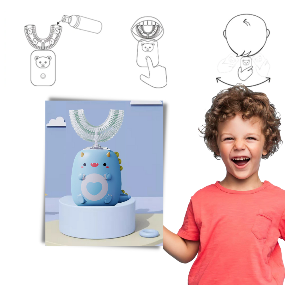 Cepillo de dientes eléctrico en forma de U para niños