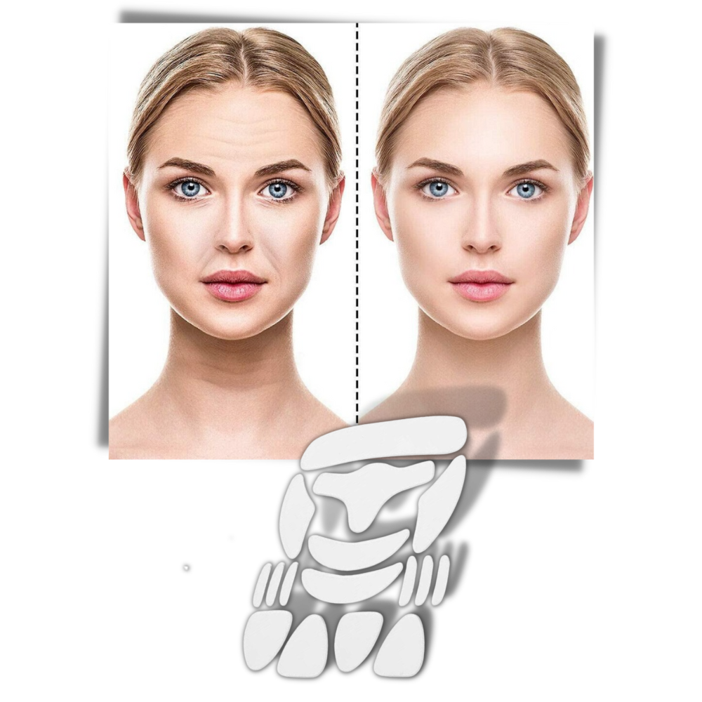 16 Parches faciales de silicona antiarrugas