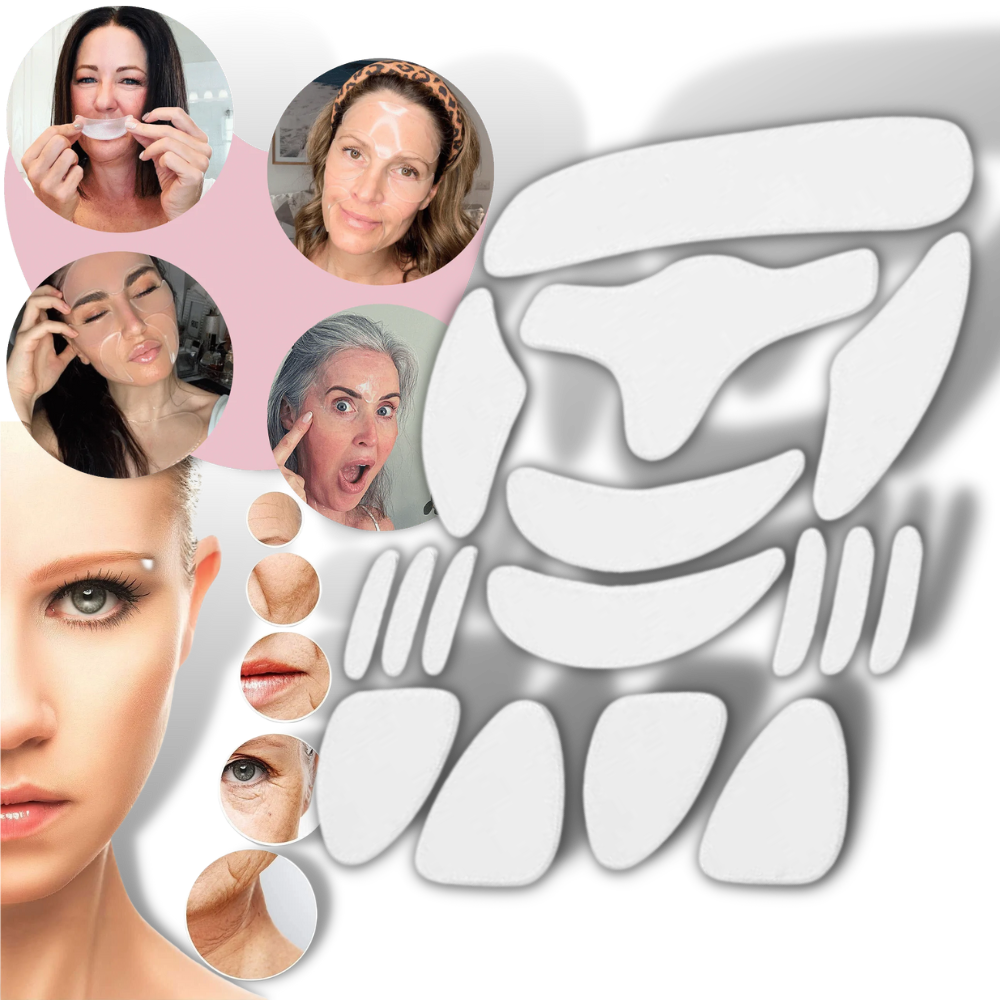 16 Parches faciales de silicona antiarrugas