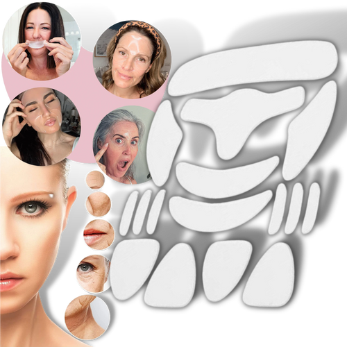 16 Parches faciales de silicona antiarrugas