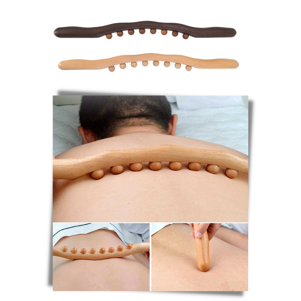 Masajeador muscular de madera natural