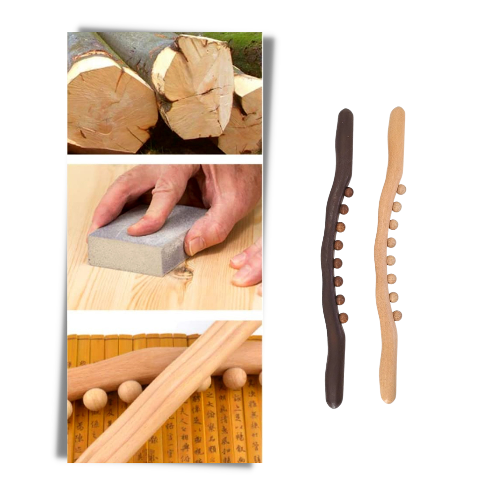 Masajeador muscular de madera natural