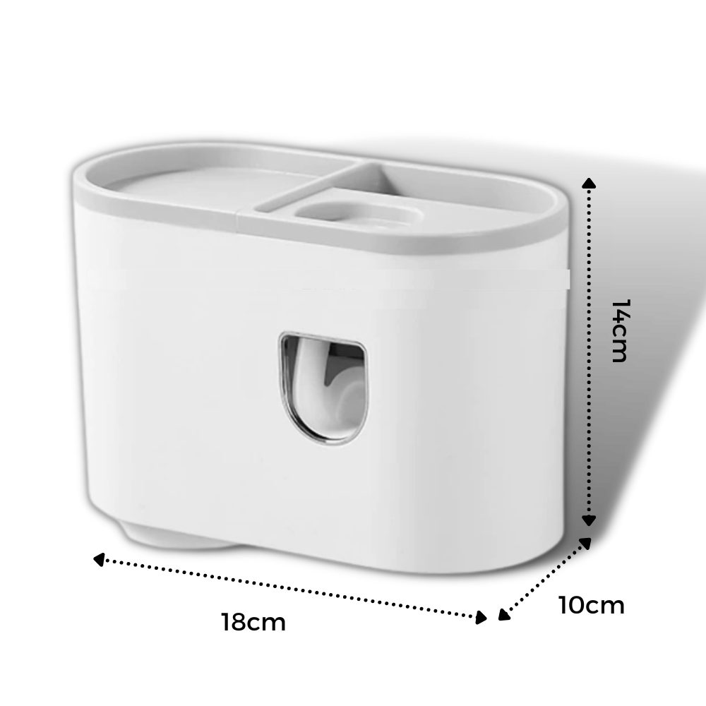 Estante dispensador de pasta de dientes todo en uno