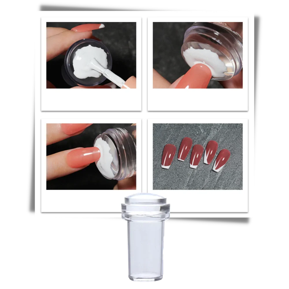 Kit de silicona para estampar nail art con raspador