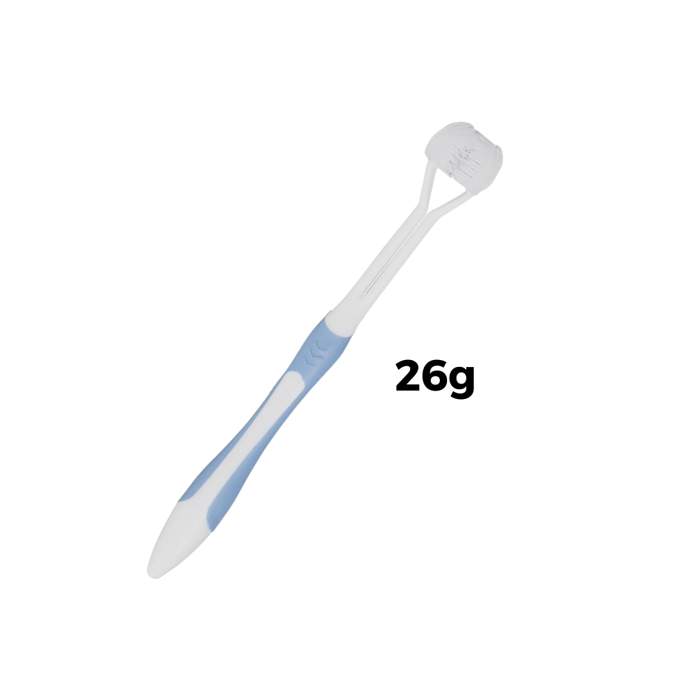 Cepillo de dientes de tres caras para adultos y niños