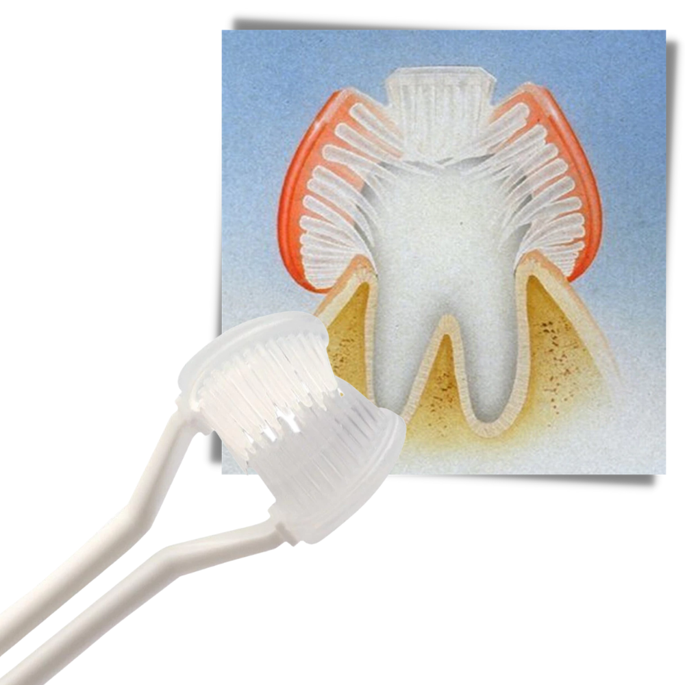 Cepillo de dientes de tres caras para adultos y niños