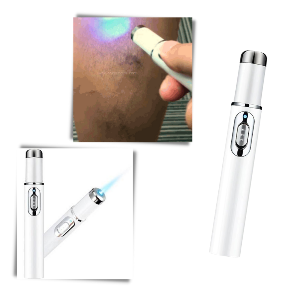 Bolígrafo de terapia cutánea con luz azul