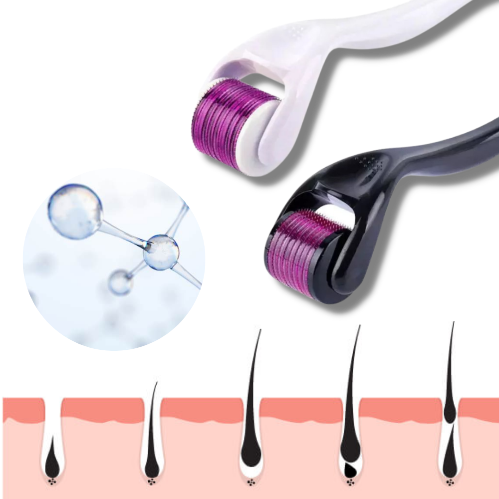 Rodillo Derma para el crecimiento del cabello y la barba