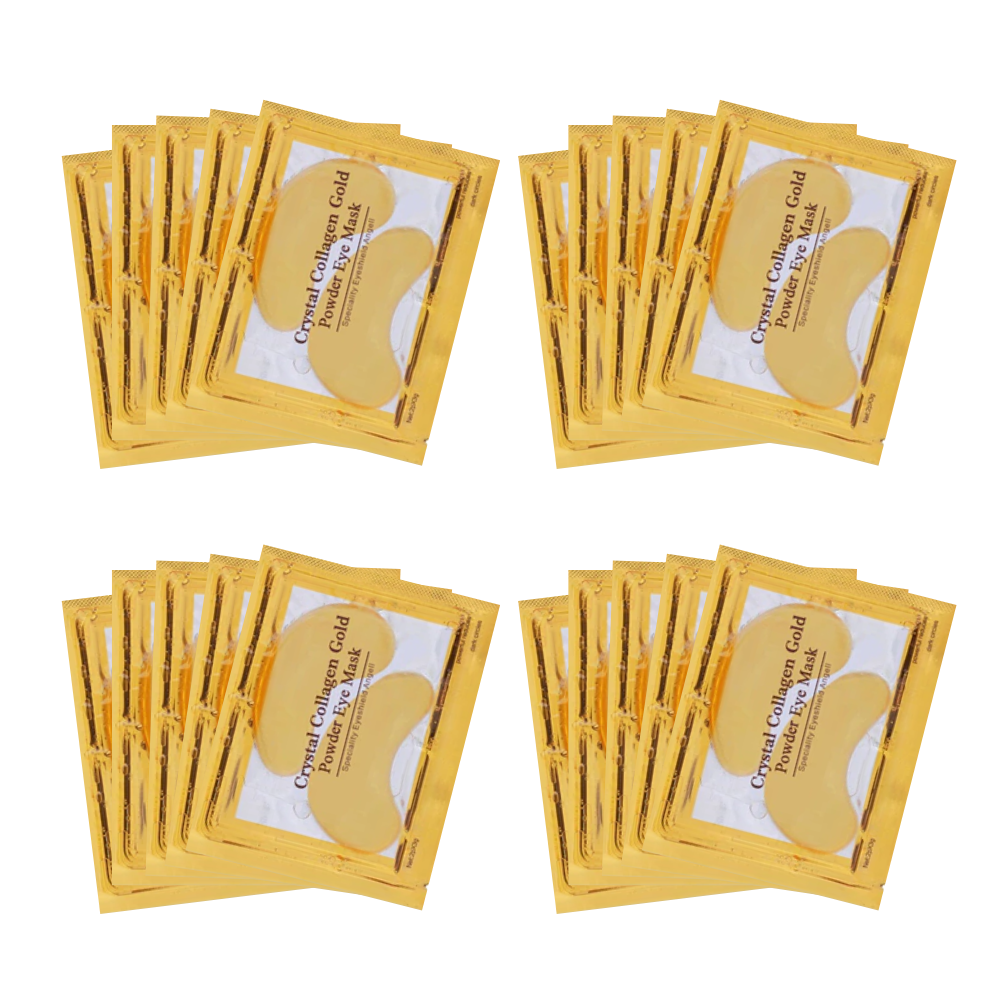 Máscara de ojos de colágeno de oro de 24 quilates (20 pares)