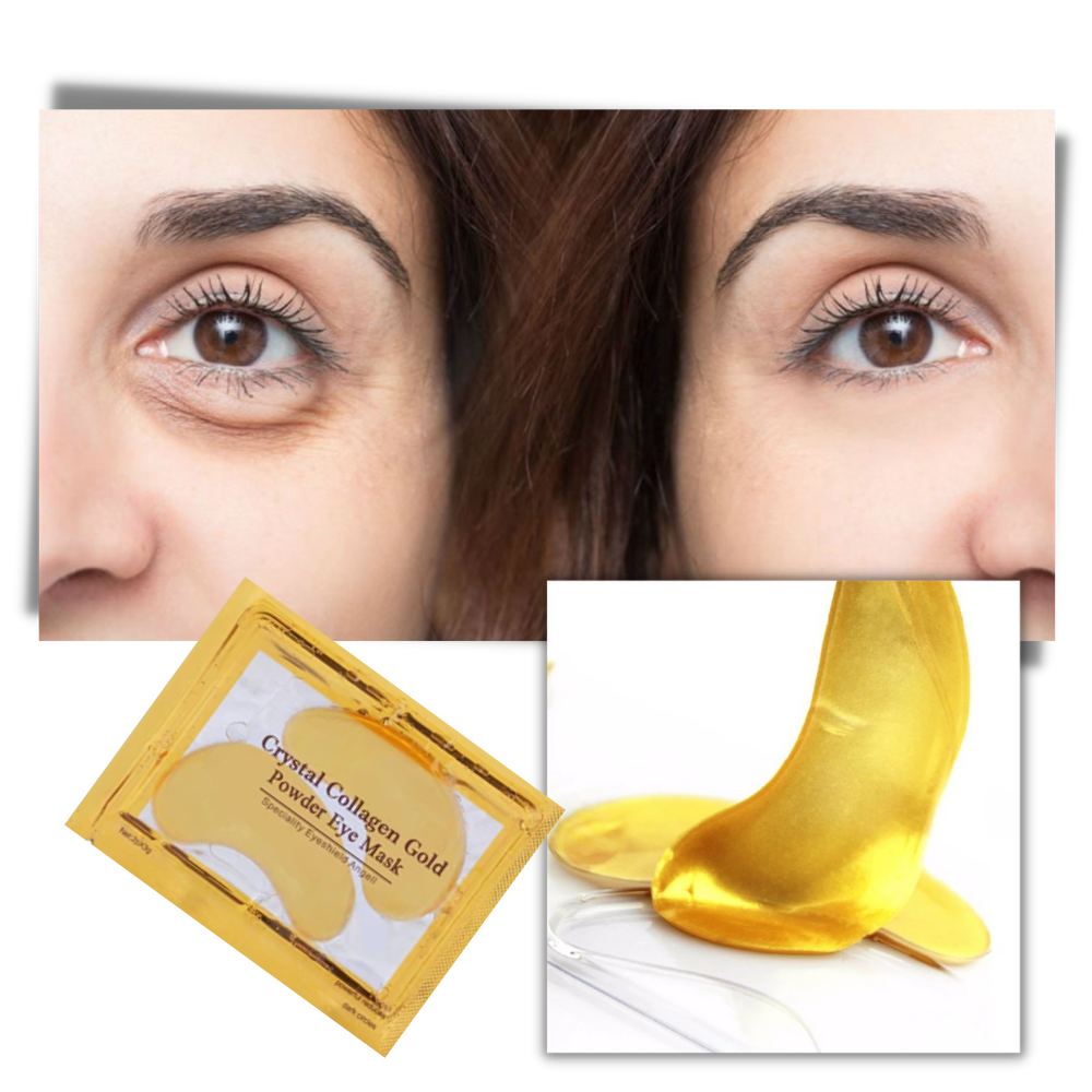 Máscara de ojos de colágeno de oro de 24 quilates (20 pares)