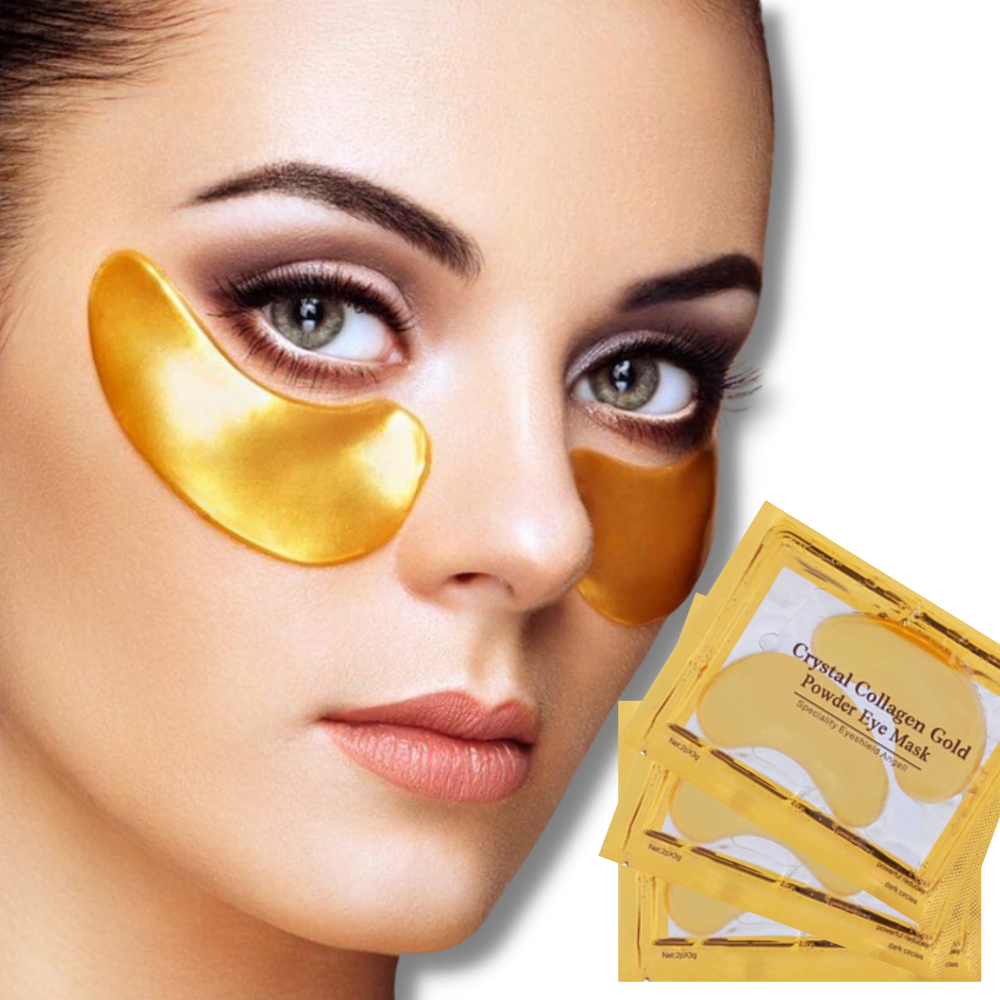 Máscara de ojos de colágeno de oro de 24 quilates (20 pares)