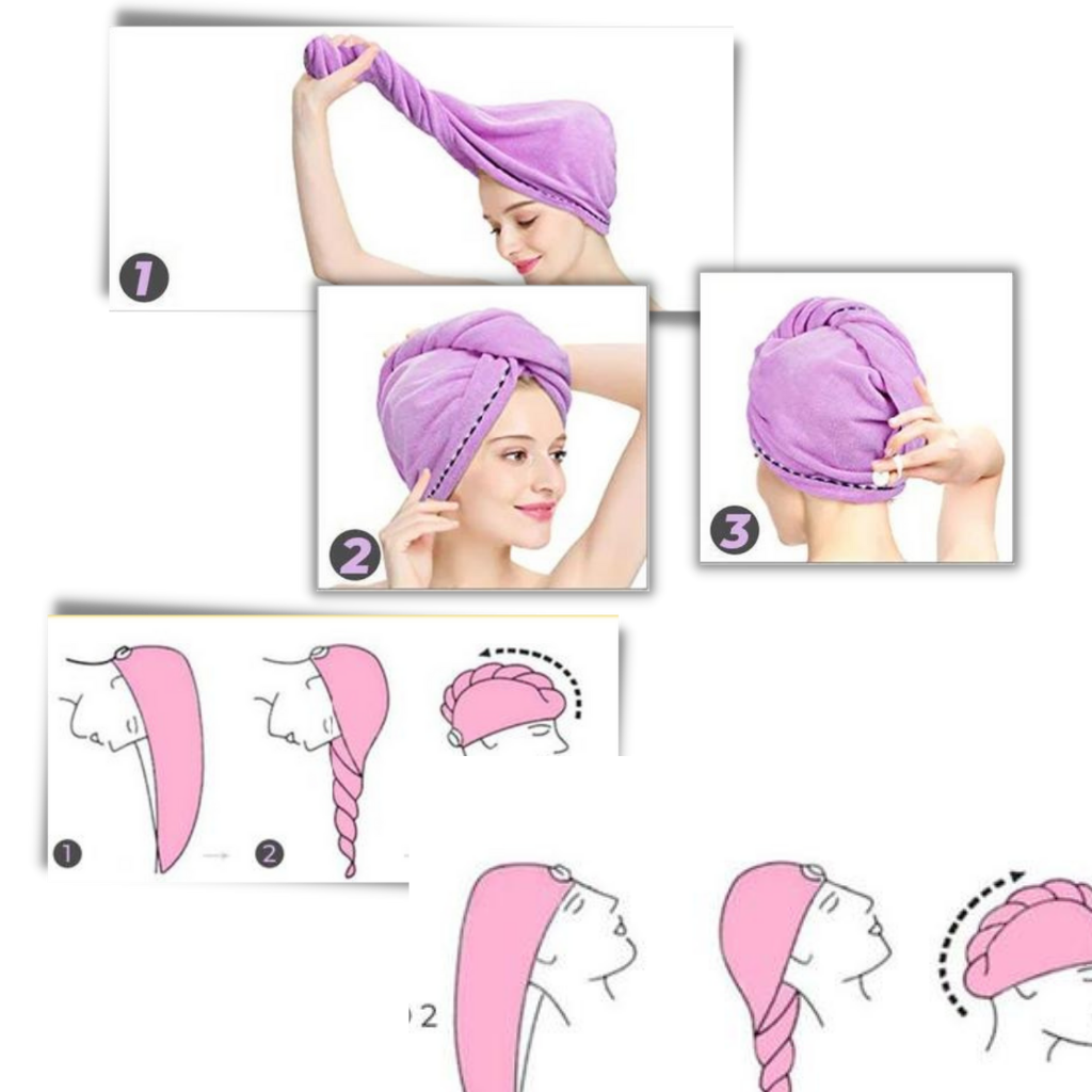 Toalla para el cabello de secado instantáneo