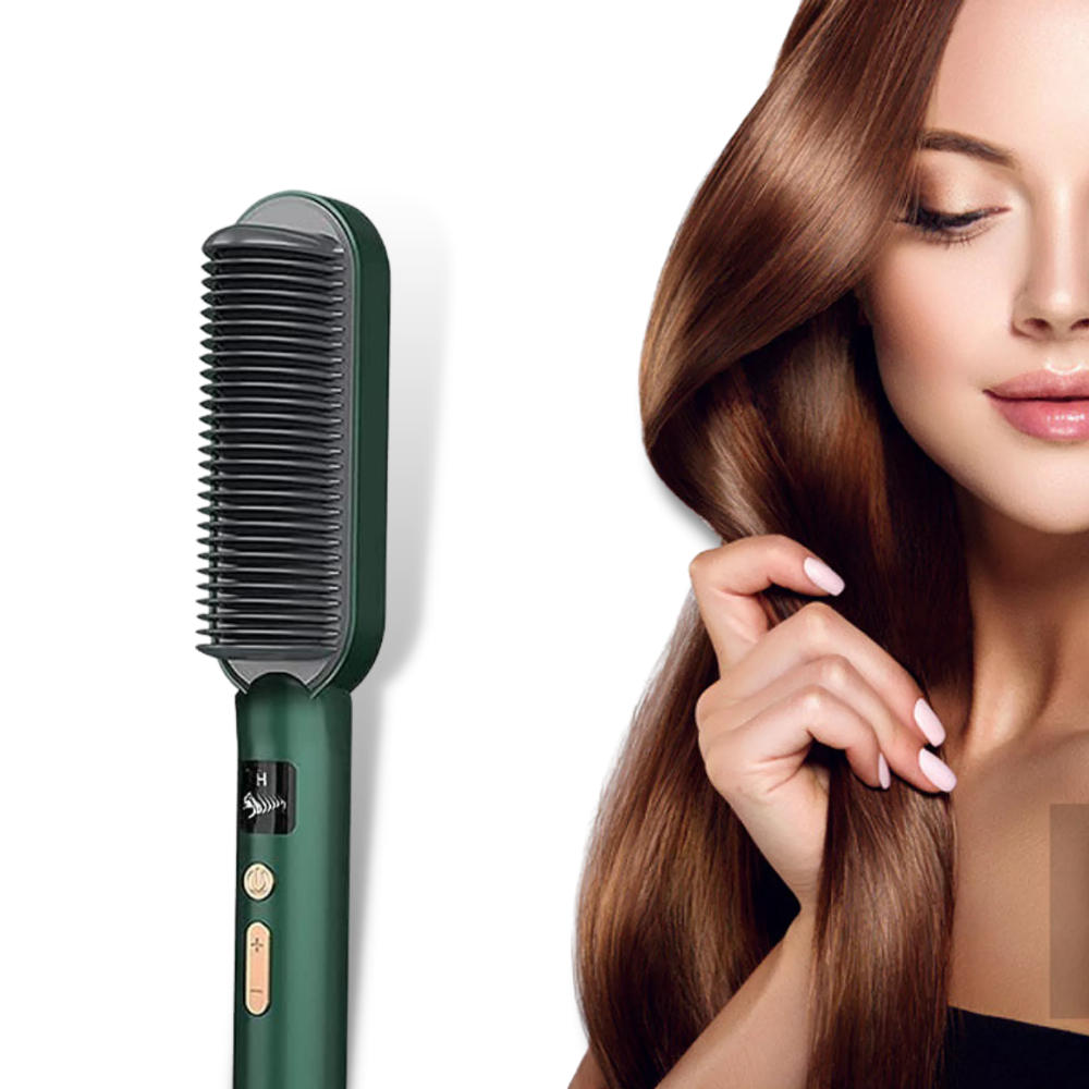 Cepillo eléctrico de cerámica para alisar el cabello