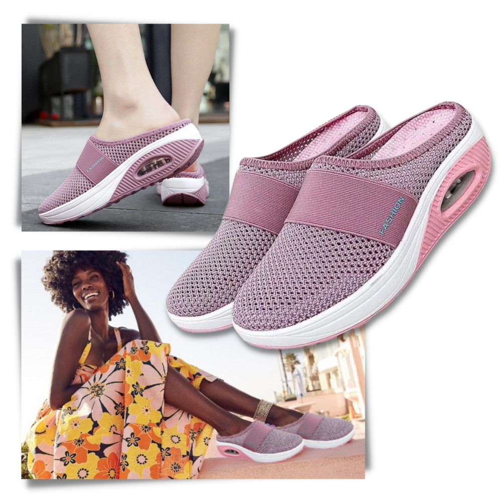 Zapatillas sin cordones con cámara de aire para diabéticos