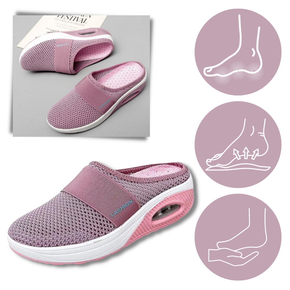Zapatillas sin cordones con cámara de aire para diabéticos