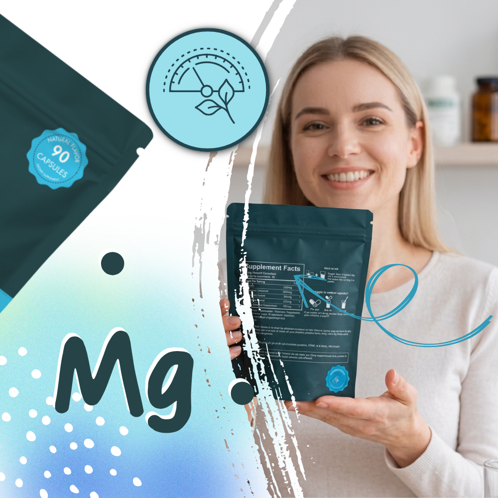 Suplemento vegano equilibrado de glicinato de magnesio