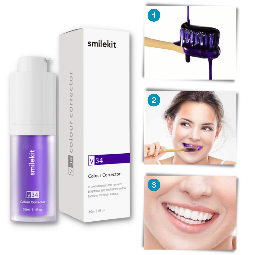 Blanqueador dental púrpura