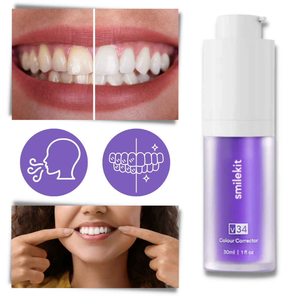 Blanqueador dental púrpura