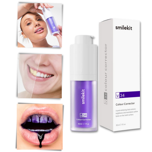 Blanqueador dental púrpura