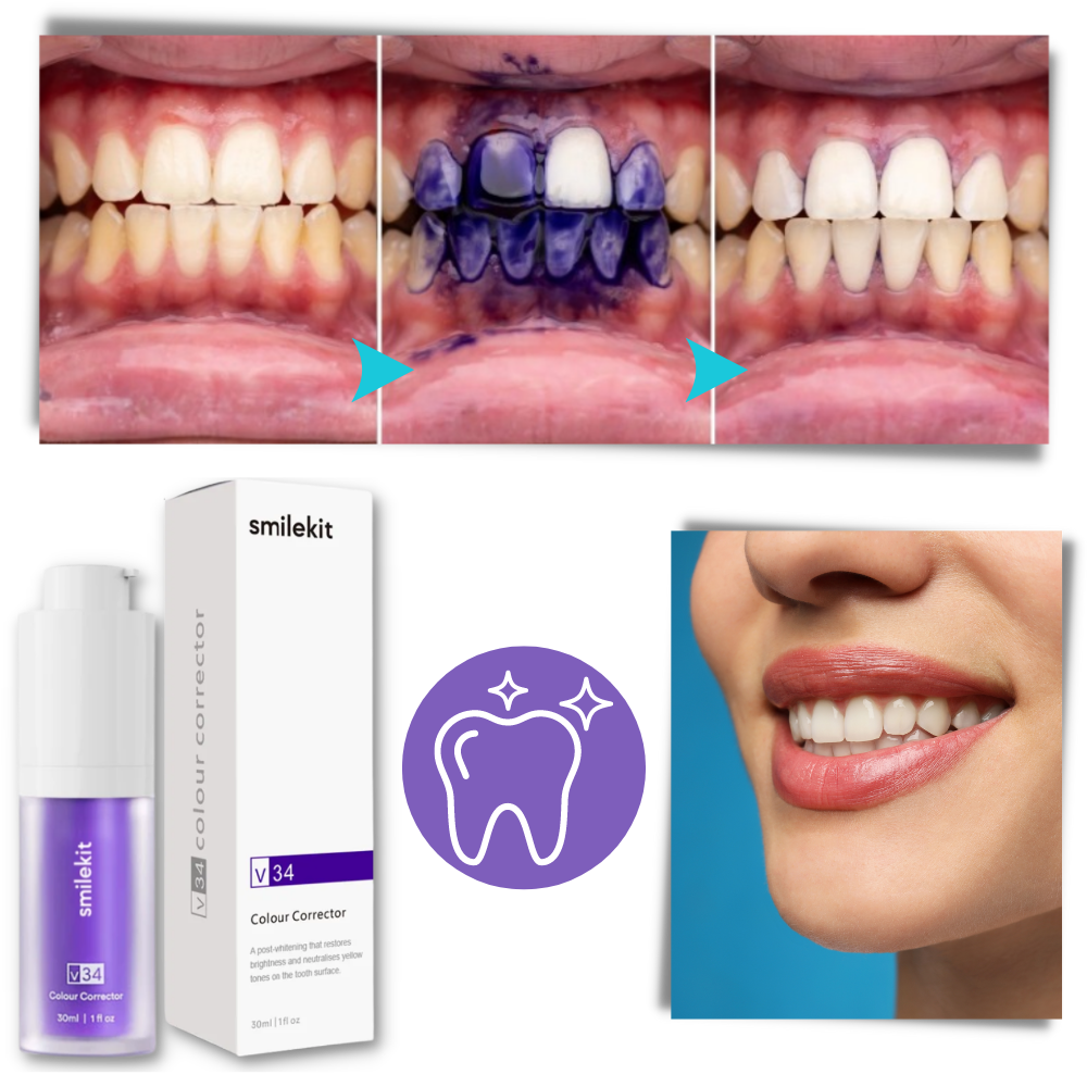 Blanqueador dental púrpura
