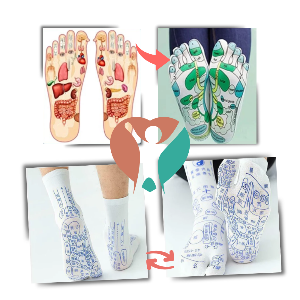Calcetines de reflexología con tecnología de aumento de la circulación
