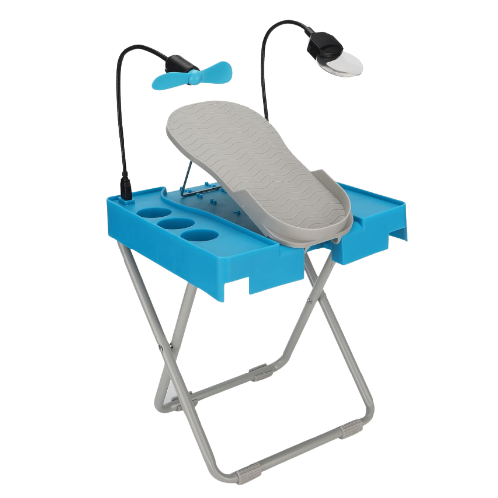 Reposapiés ergonómico con LED para pedicura