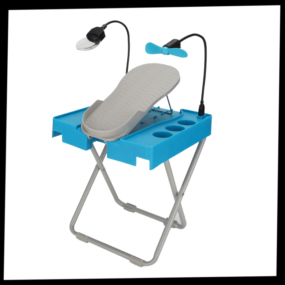 Reposapiés ergonómico con LED para pedicura