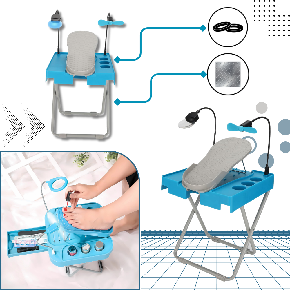Reposapiés ergonómico con LED para pedicura