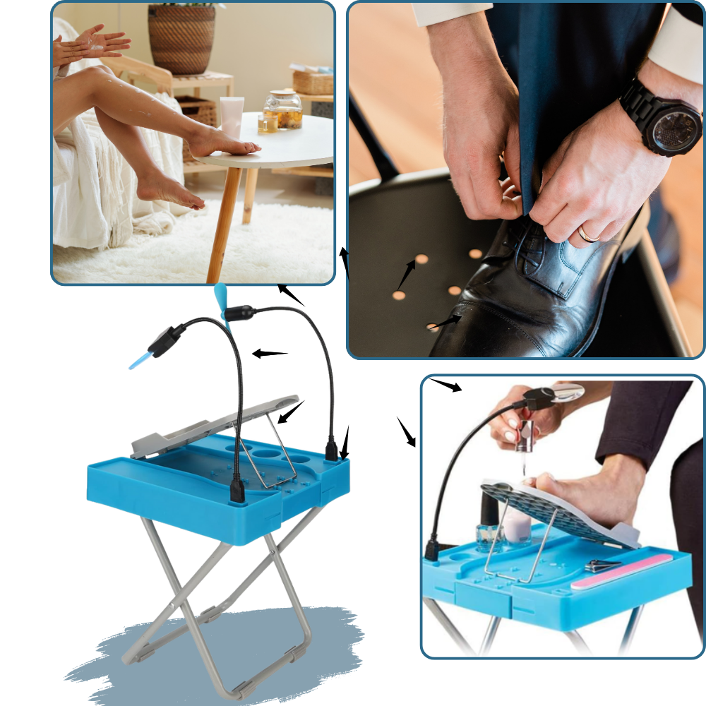 Reposapiés ergonómico con LED para pedicura