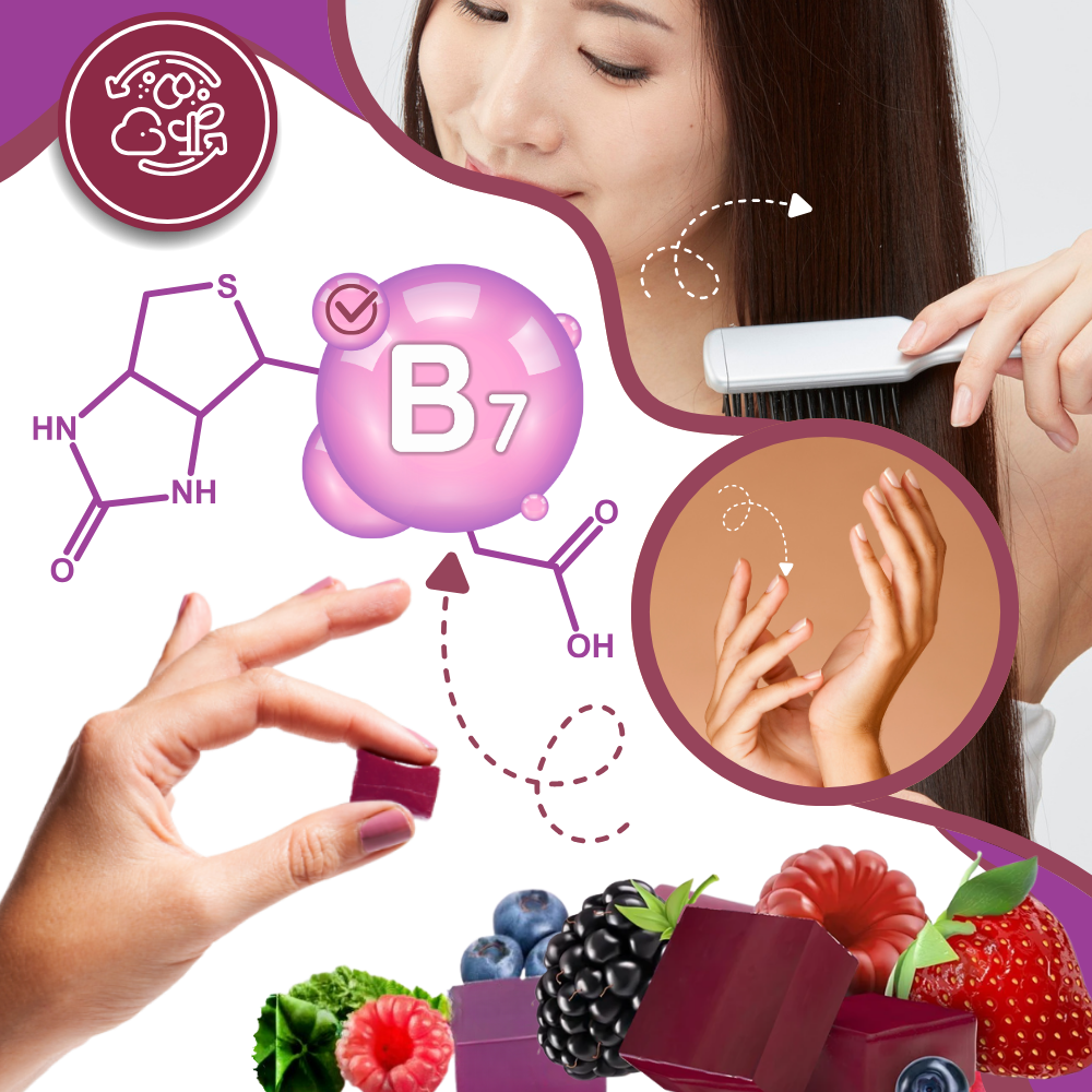 Gominolas de biotina para el cabello con sabor afrutado