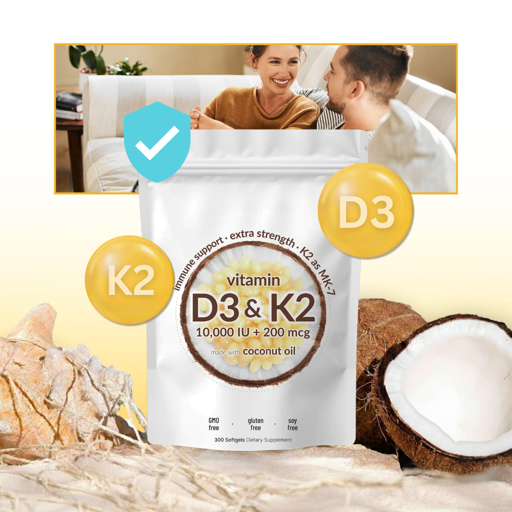 Cápsulas blandas de alta potencia D3 y K2