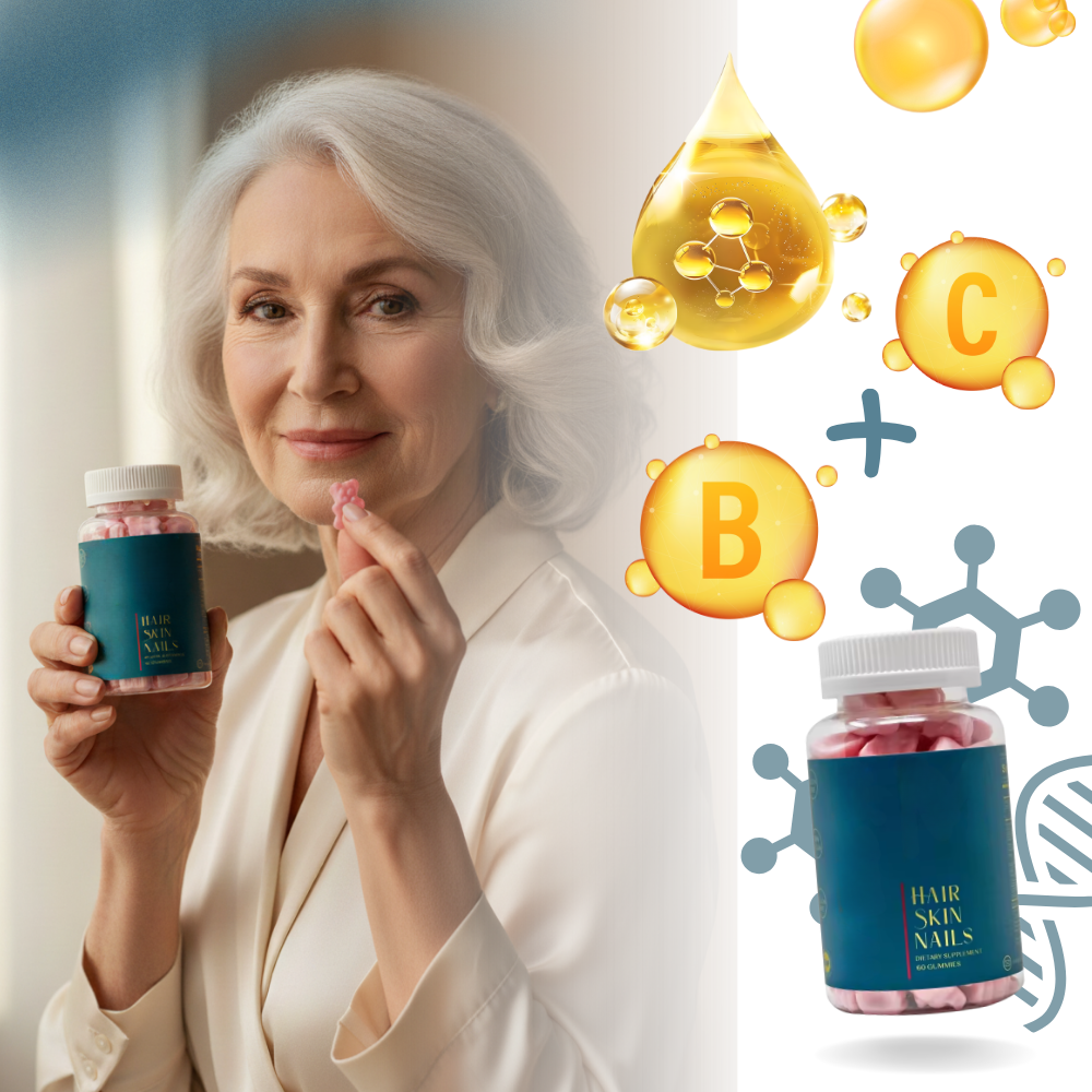 Gominolas de vitamina biotina de frambuesa