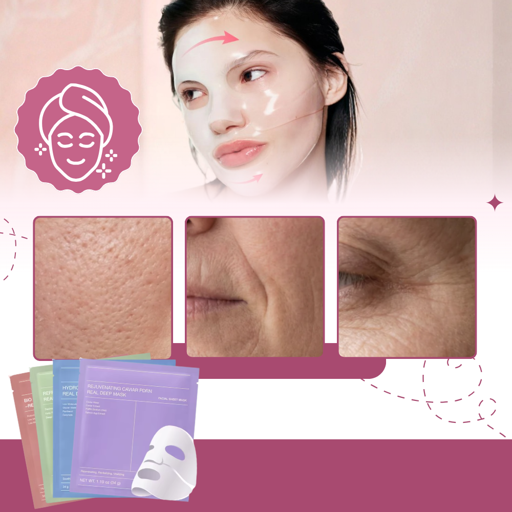 Mascarilla facial de colágeno rejuvenecedora e hidratante