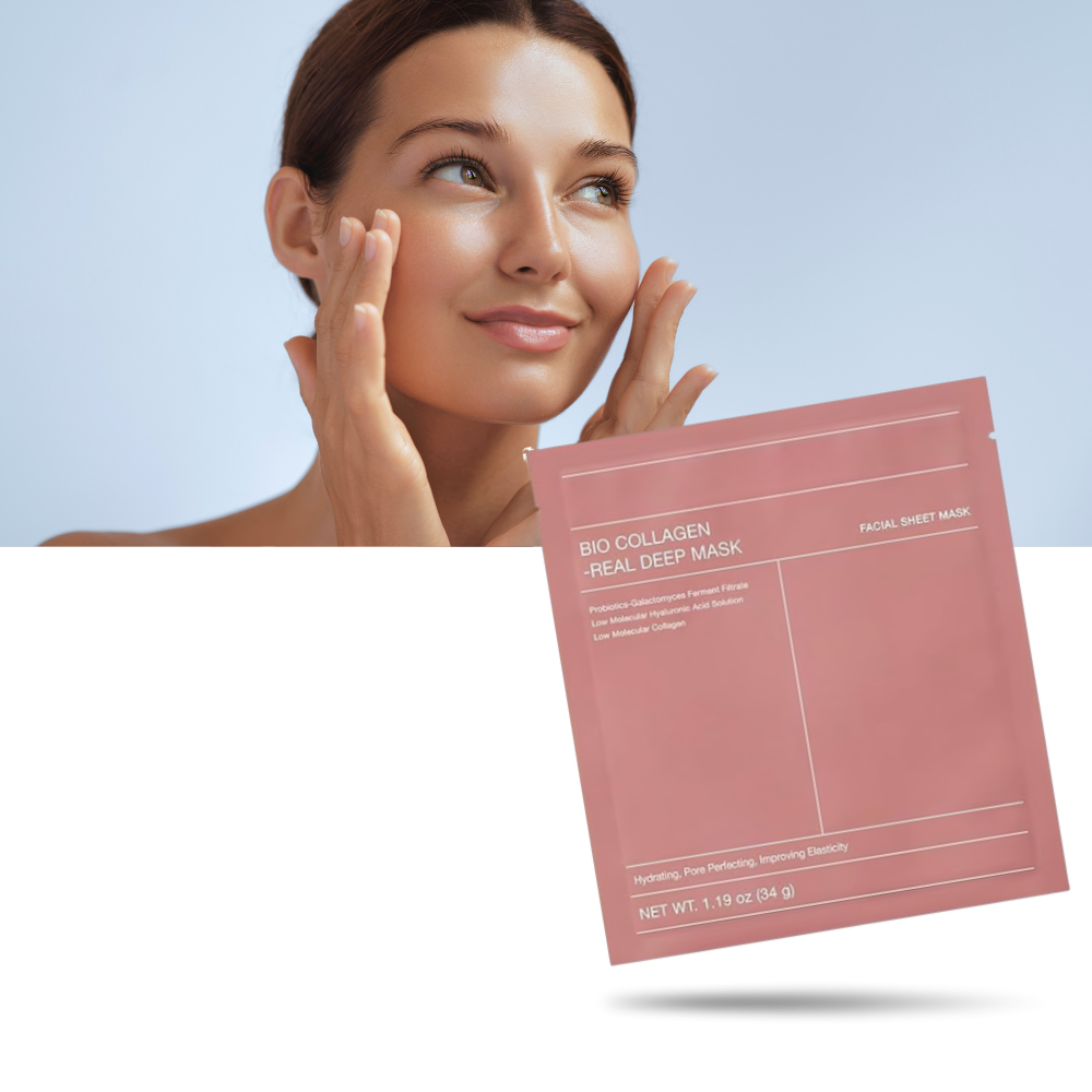 Mascarilla facial de colágeno rejuvenecedora e hidratante