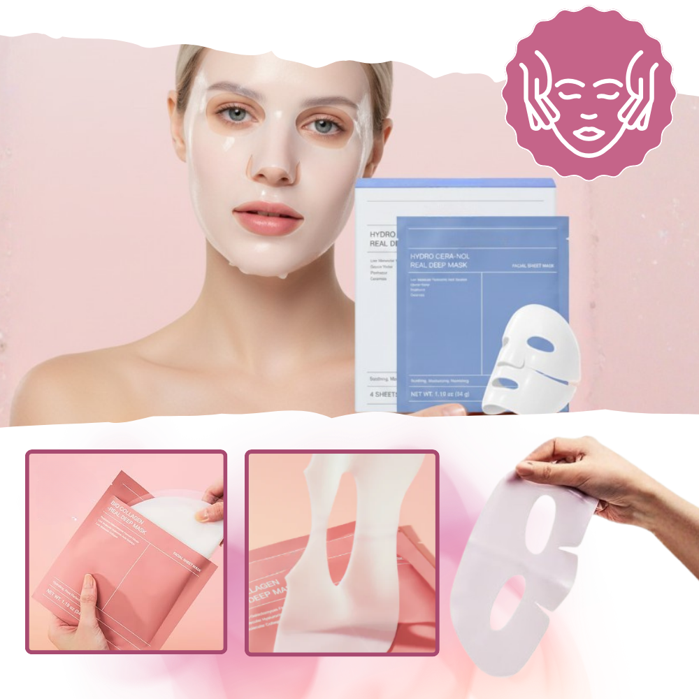Mascarilla facial de colágeno rejuvenecedora e hidratante