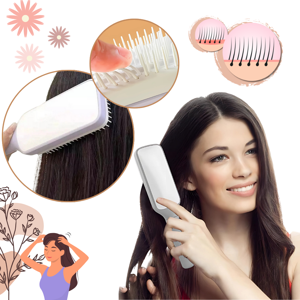 Cepillo de pelo con sistema de autolimpieza