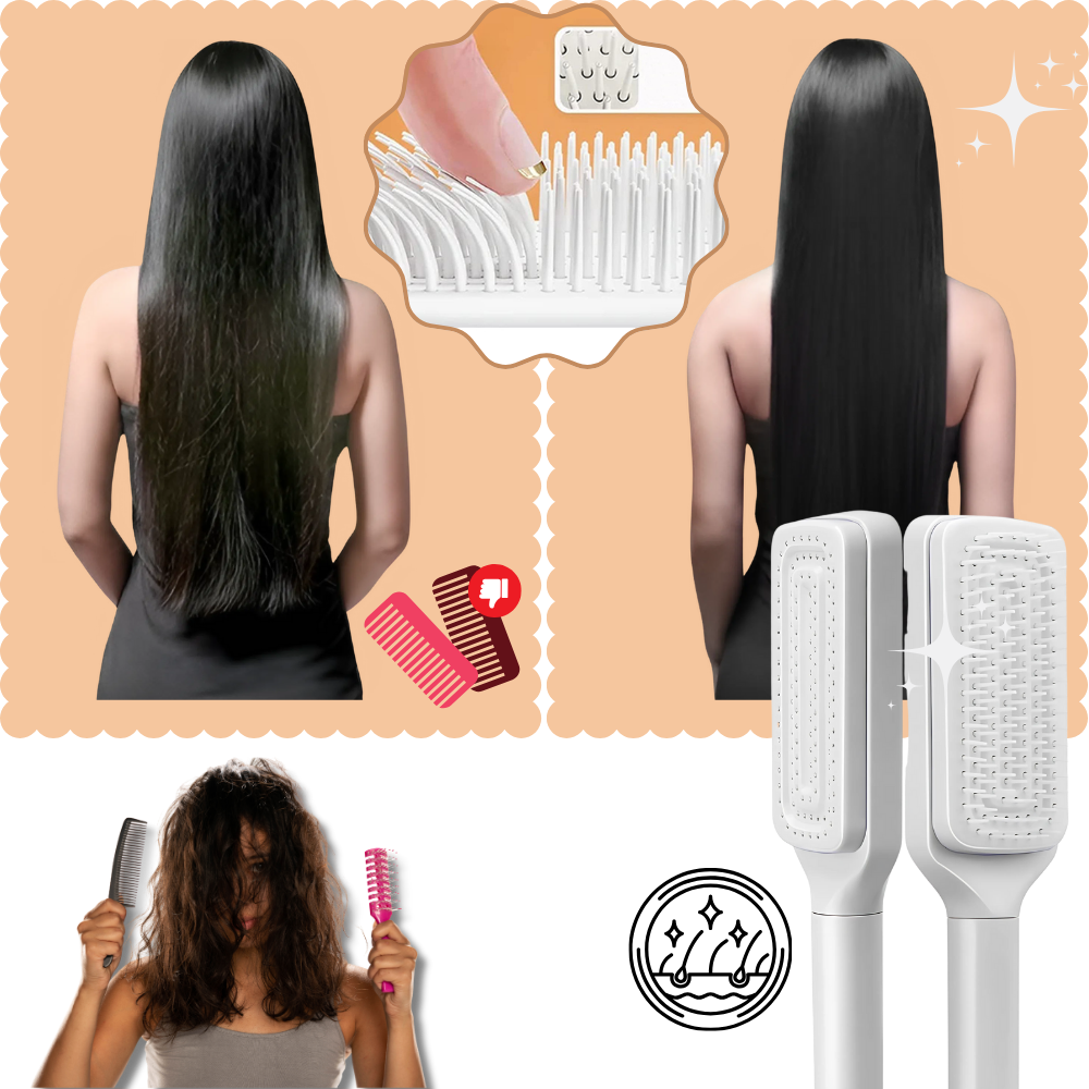 Cepillo de pelo con sistema de autolimpieza