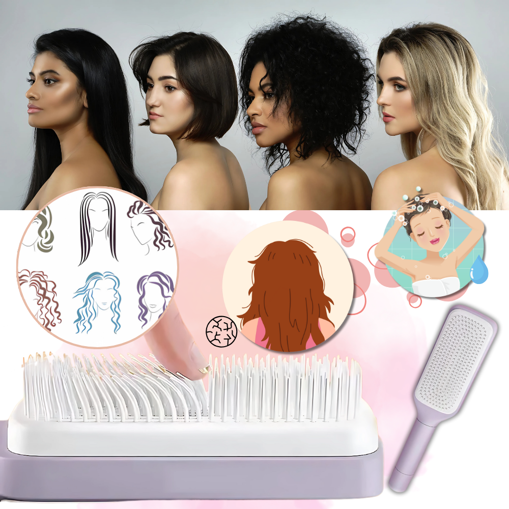 Cepillo de pelo con sistema de autolimpieza