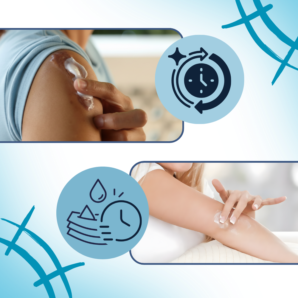 Crema hidratante con silicona para cicatrices